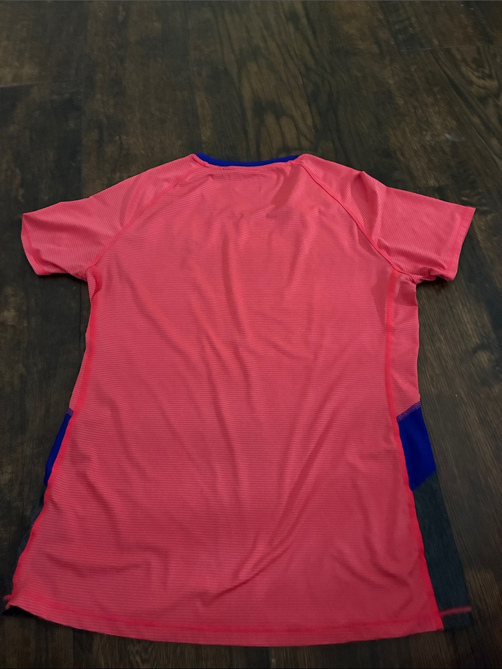 Under Armour Hot Pink Short Sleeve Tee with Blue Accents - Picture 2 of 2